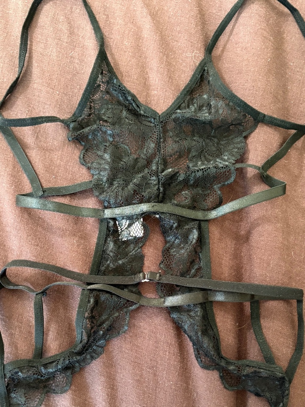 Sheer Black Lace Lingerie Bodysuit
